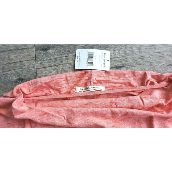 FREE PEOPLE WE THE FREE RED LOTUS ASTRID BURN OUT TEE SHIRT SIZE XTRA SMALL - Picture 7 of 10